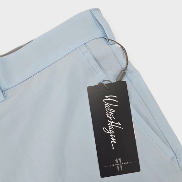 Walter Hagen Men's 42 P11 Micro Lines Soft Blue Golf Shorts 9" Inseam Gripper - Picture 4 of 8